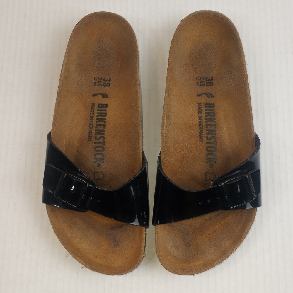 Birkenstock Madrid Black Leather Sandals